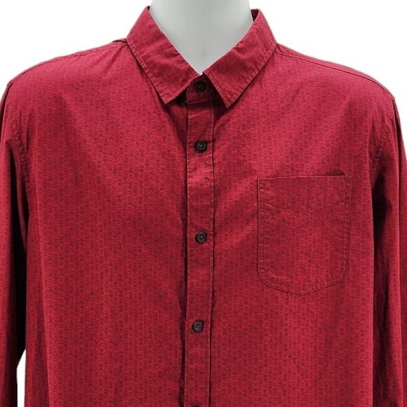 NWT Sovereign Code Prophet Retro Red Pattern Long Sleeve Button Shirt Mens XL - Picture 2 of 6